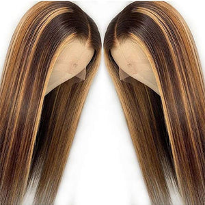 Lace Front Wigs Human Hair 13X4 Lace Frontal wigs Highlight Colored 4-27 Front Lace Wig Straight Human Hair Wigs Ombre Remy Frontal Wig For Black Women