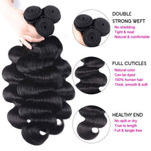 Load image into Gallery viewer, Bex Hair Brazilian Human Hair Body Wave 3 Bundles with Closure Unprocessed Brazilian Body Wave Human Hair Double Weft with Lace Closure 4×4 Free Part