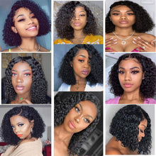 Load image into Gallery viewer, Bex 10A grade hair short bob wigs 13x4 lace frontal wigs brazilian curly wave Lace Front wigs human hair curly bob wigs for black women 150% Density Pre Plucked natural hairline