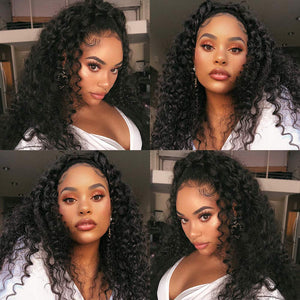 Lace Front Wigs Human Hair Pre Plucked Brazilian Kinky Curly Lace Frontal Wig with Baby Hair 9A Natural Hair Wigs for Black Women